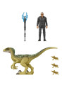 MTHDX46_HGP77,Jurassic World Dominion Set 2 Figurine Dr. Ian Malcolm Si Velociraptor