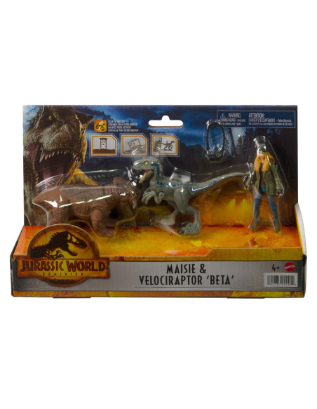 MTHDX46_HGP78,Jurassic World Dominion Set 2 Figurine Maisie Si Si Velociraptor Beta