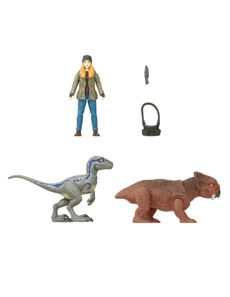 MTHDX46_HGP78,Jurassic World Dominion Set 2 Figurine Maisie Si Si Velociraptor Beta
