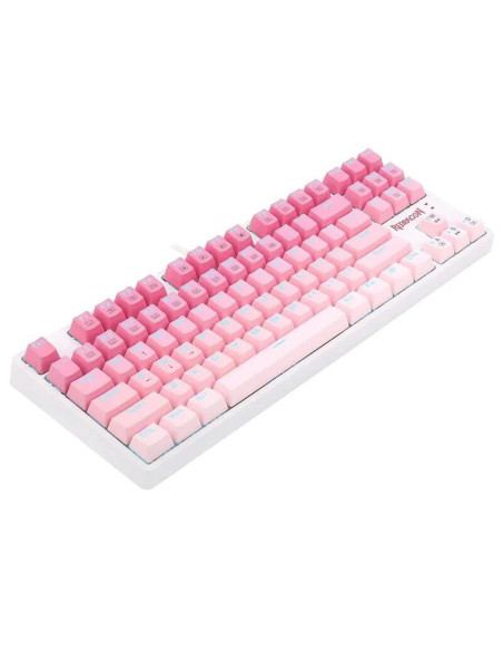 K645W-GP-RGB_BR,Tastatura gaming mecanica Redragon Cass iluminare RGB alba cu roz