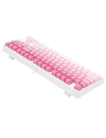 K645W-GP-RGB_BR,Tastatura gaming mecanica Redragon Cass iluminare RGB alba cu roz