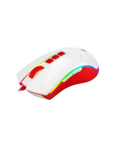 M711C,Mouse gaming Redragon Cobra alb cu rosu iluminare RGB