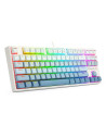 K645W-GB-RGB_BL,Tastatura gaming mecanica Redragon Cass iluminare RGB alba cu gri