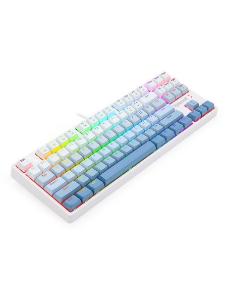 K645W-GB-RGB_BL,Tastatura gaming mecanica Redragon Cass iluminare RGB alba cu gri