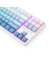 K645W-GB-RGB_BL,Tastatura gaming mecanica Redragon Cass iluminare RGB alba cu gri