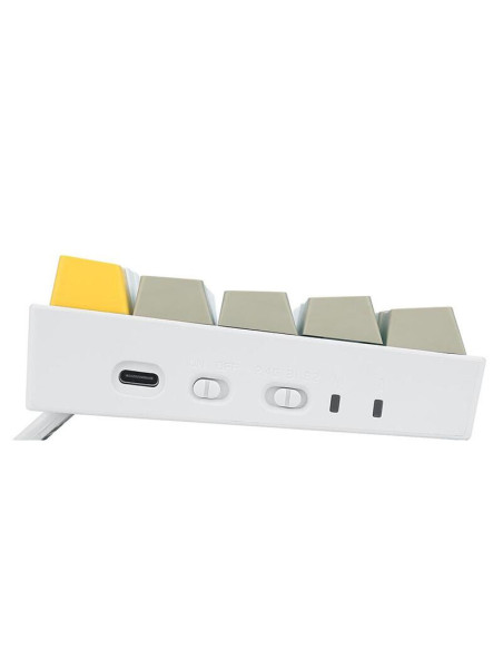 K530-YL-WT-GY-RGB-PRO_BR,Tastatura Bluetooth si cu fir gaming mecanica Redragon Draconic Pro alba taste albe gri si galbene ilum