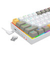 K530-YL-WT-GY-RGB-PRO_BR,Tastatura Bluetooth si cu fir gaming mecanica Redragon Draconic Pro alba taste albe gri si galbene ilum