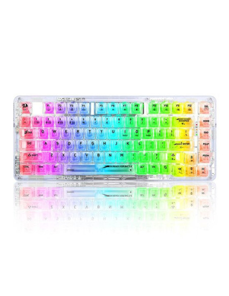 K649CT-RGB-PRO,Tastatura gaming mecanica Bluetooth cu si fara fir Redragon Elf PRO transparenta iluminare RGB