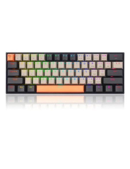 K530-OG-GY-BK-RGB-PRO_BR,Tastatura Bluetooth si cu fir gaming mecanica Redragon Draconic Pro neagra taste negre gri si portocali