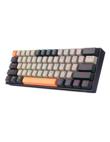 K530-OG-GY-BK-RGB-PRO_BR,Tastatura Bluetooth si cu fir gaming mecanica Redragon Draconic Pro neagra taste negre gri si portocali