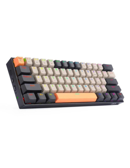 K530-OG-GY-BK-RGB-PRO_BR,Tastatura Bluetooth si cu fir gaming mecanica Redragon Draconic Pro neagra taste negre gri si portocali