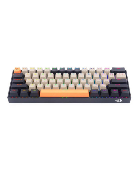K530-OG-GY-BK-RGB-PRO_BR,Tastatura Bluetooth si cu fir gaming mecanica Redragon Draconic Pro neagra taste negre gri si portocali