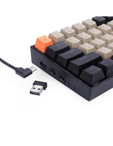 K530-OG-GY-BK-RGB-PRO_BR,Tastatura Bluetooth si cu fir gaming mecanica Redragon Draconic Pro neagra taste negre gri si portocali