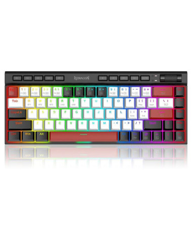 K635WBR-RGB-PRO_RD,Tastatura gaming mecanica Bluetooth cu si fara fir Redragon Magic-Wand Mini PRO iluminare RGB taste albe negr