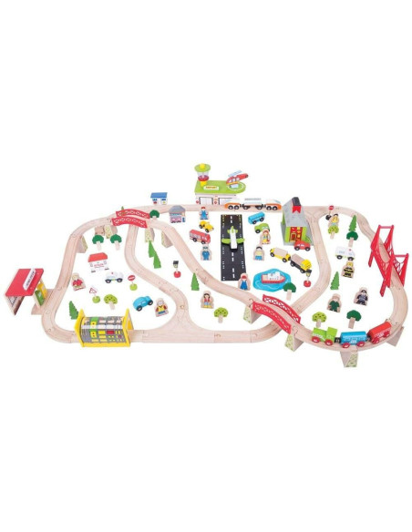 BJT018,Circuit auto si feroviar (125 piese)