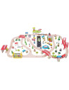 BJT018,Circuit auto si feroviar (125 piese)