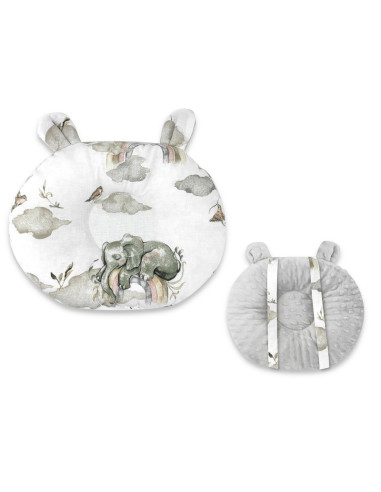 BN-6426972021593,Qmini - Perna bebelusi Ursulet, Multifunctionala, Cu doua fete, Tesatura pufoasa minky si bumbac, Materiale cer