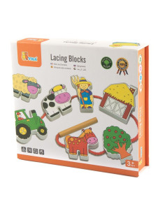 VIG59548,Margele de insirat din lemn, Ferma, Viga Toys 2