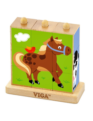 VIG50833,Cuburi montessori Animale de ferma