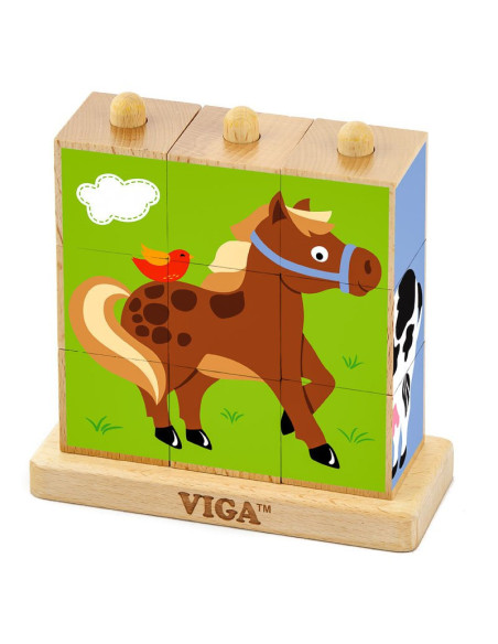 VIG50833,Cuburi montessori Animale de ferma