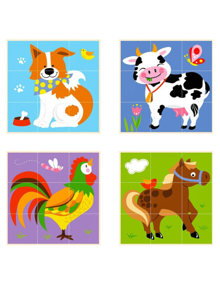 VIG50833,Cuburi montessori Animale de ferma