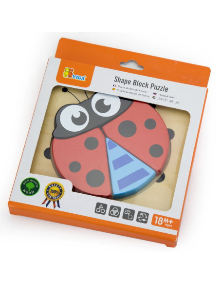 VIG50168,Puzzle incastru din lemn Buburuza