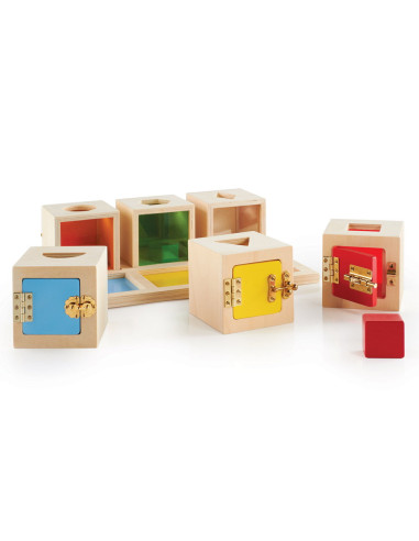 G5058,Peekaboo Lock Boxes, cutiute cu incuietori, Guidecraft
