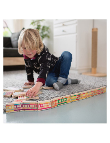 BSGA373,Domino Train, joc educativ din lemn BSGA373,Domino Train, joc educativ din lemn