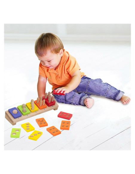 WED-3090,Joc de sortare, stivuire si numarare din lemn, Wonderworld