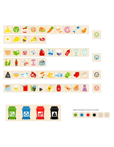 VIG44504,Sortator din lemn, deseuri selective, Viga Toys