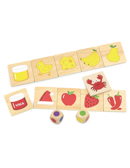 VIG44505,Puzzle de asociere din lemn, Invatam culorile, Viga Toys