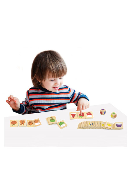 VIG44505,Puzzle de asociere din lemn, Invatam culorile, Viga Toys