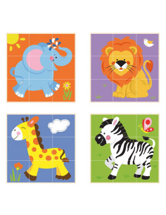 VIG50834,Cuburi montessori, Animale salbatice 2