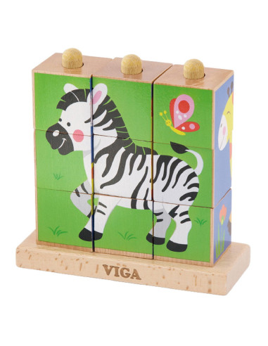 VIG50834,Cuburi montessori, Animale salbatice