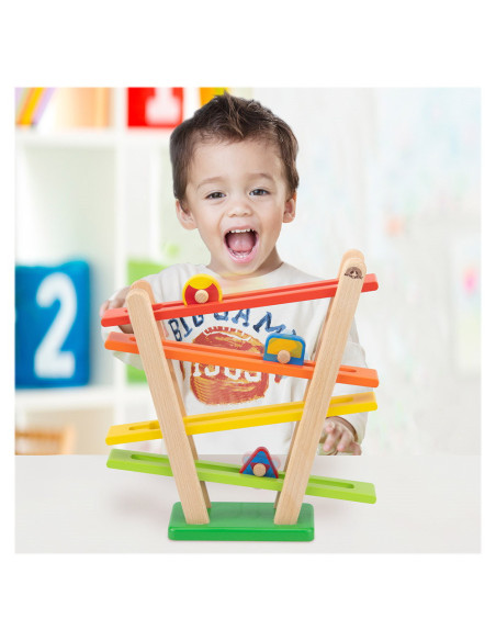 WED-3122,Pista de curse din lemn cu rotite, Wonderworld