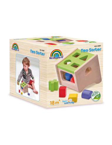 WED-3087,Sortator cu forme colorate din lemn, Wonderworld