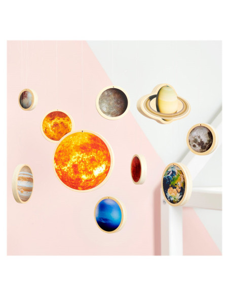TIK-73482,Solar System, discuri din lemn cu sistemul solar, TickiT