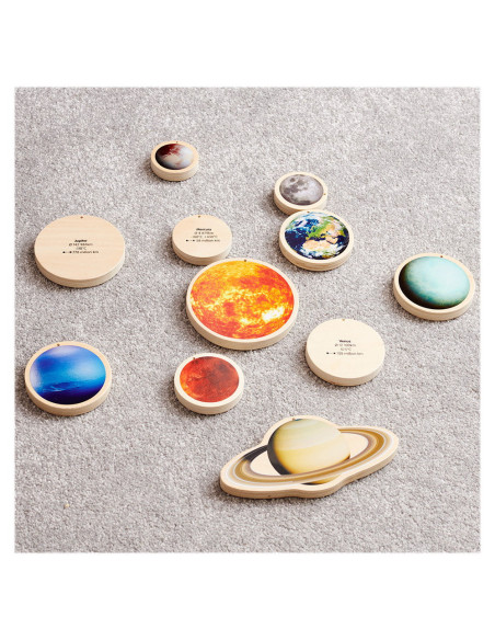 TIK-73482,Solar System, discuri din lemn cu sistemul solar, TickiT