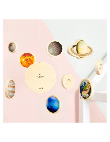 TIK-73482,Solar System, discuri din lemn cu sistemul solar, TickiT