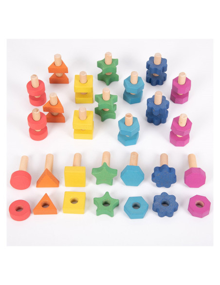 TIK-73999,Nuts & Bolts, set suruburi si piulite din lemn, TickiT