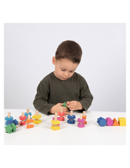 TIK-73999,Nuts & Bolts, set suruburi si piulite din lemn, TickiT