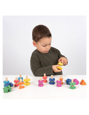 TIK-73999,Nuts & Bolts, set suruburi si piulite din lemn, TickiT