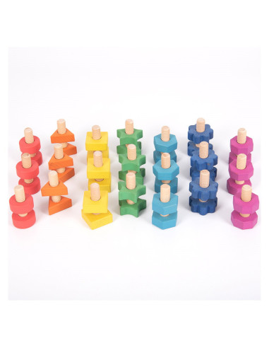 TIK-73999,Nuts & Bolts, set suruburi si piulite din lemn, TickiT