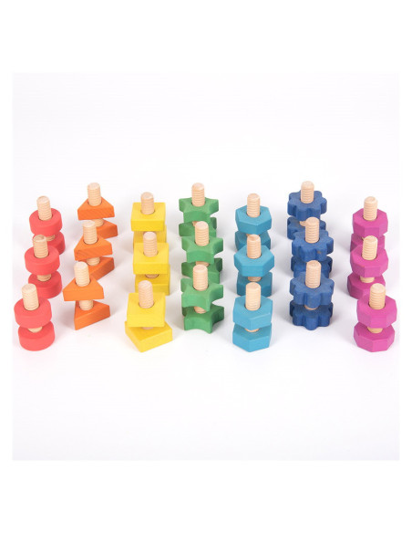 TIK-73999,Nuts & Bolts, set suruburi si piulite din lemn, TickiT