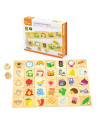 VIG44507,Puzzle de asociere din lemn, Invatam simturile