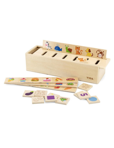 VIG44503,Joc de sortare din lemn cu animale, Viga Toys