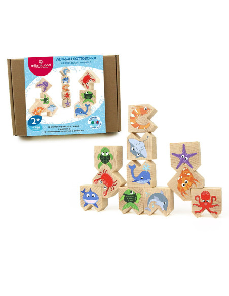 M-MCMW-006,Animale acvatice haioase, joc de echilibru, Milaniwood