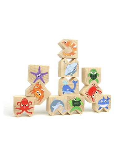 M-MCMW-006,Animale acvatice haioase, joc de echilibru, Milaniwood