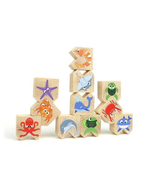 M-MCMW-006,Animale acvatice haioase, joc de echilibru, Milaniwood