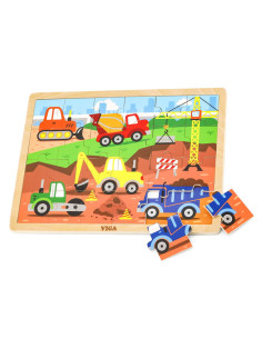 VIG8656,Puzzle din lemn 24 buc., utilaje de constructii 2